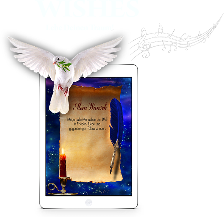 Die Wishes App auf einem iPad
